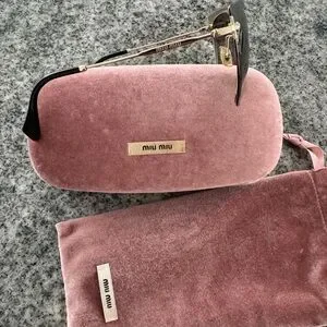 Miu Miu Black Square Frame Sunglasses with Velvet Case Miu Miu | Accessories | Miu Miu Black Square Frame  main image 4